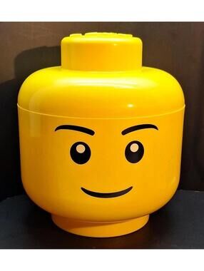 Official Large Lego Man Storage Head – Model 4032, Yellow - Storage Container
